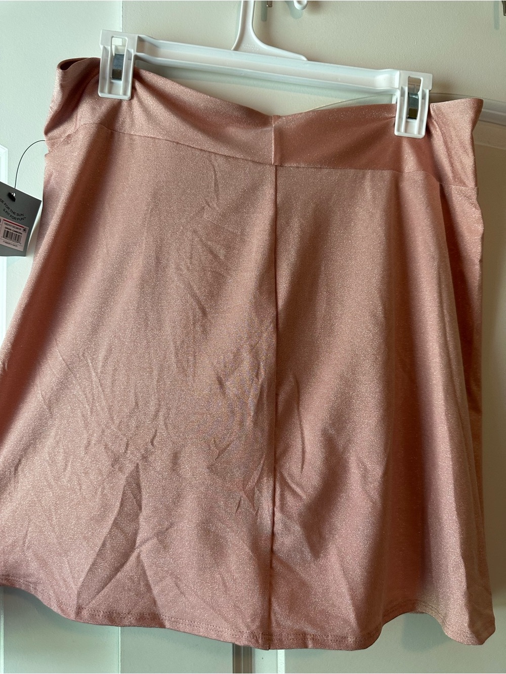 Twist-Front Pink Satin Mini Skirt Swim Cover-Up - Picture 6 of 6